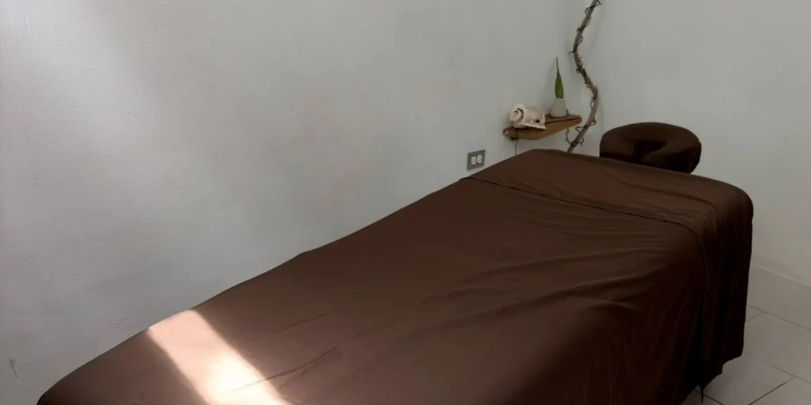 Massage room with the table ready
